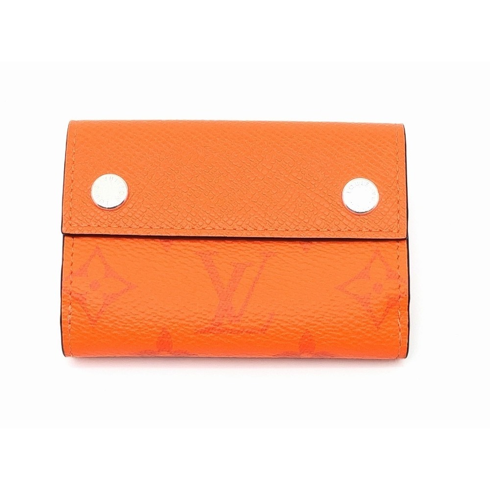 LOUIS VUITTON Discovery Wallet Tri-fold Taigarama Volcano Orange